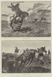 South American Gauchos Hunting the Guanaco